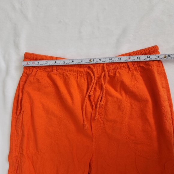Vintage 90s Gitano High Rise Orange Pants Double Drawstring // Large - Picture 11 of 16
